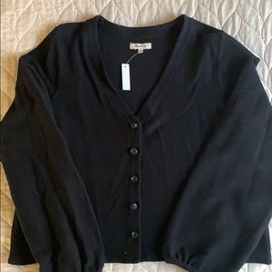 NWT MADEWELL XL BLACK BELL SLEEVE SWEATER